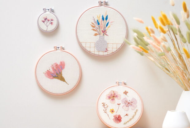 Blumen sticken